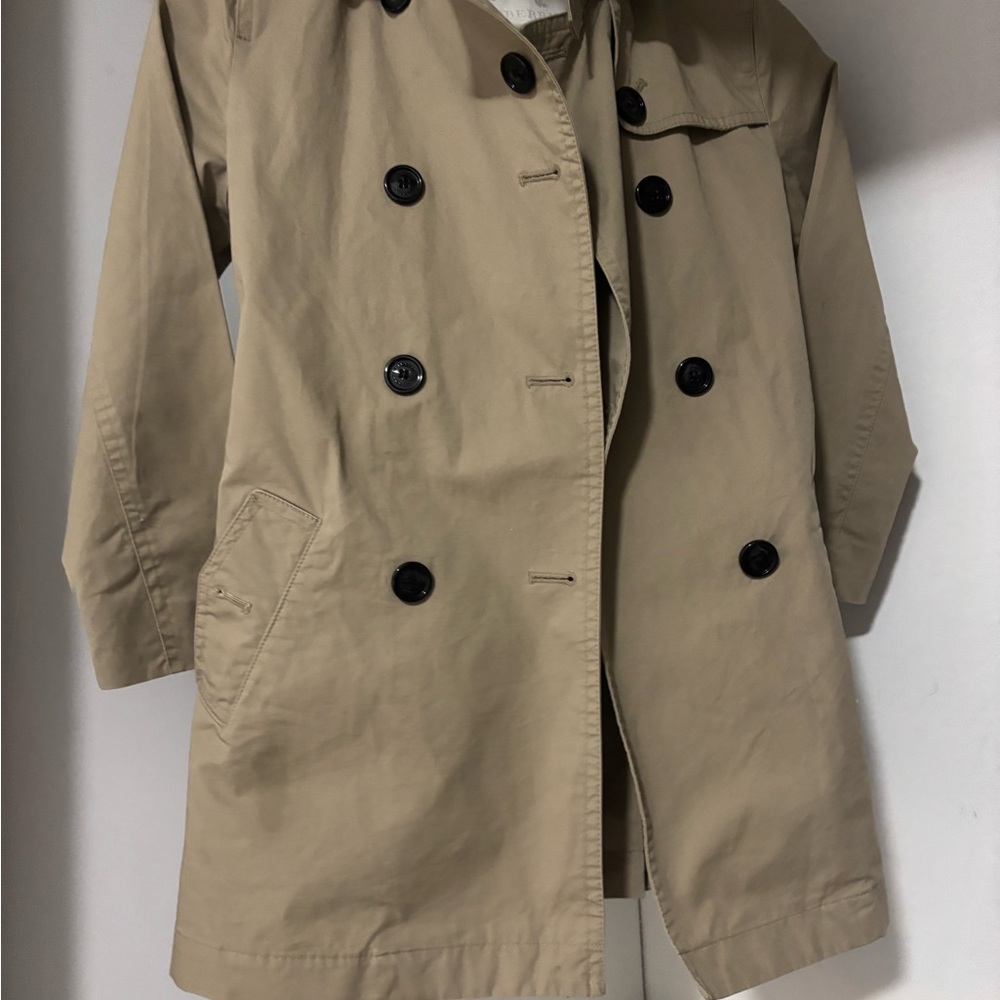 Kids Burberry Tan Trench Coat with Black Buttons